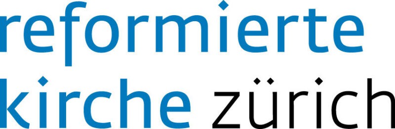Logo der reformierten Kirche Zürich mit klarer Schrift und moderner Gestaltung.